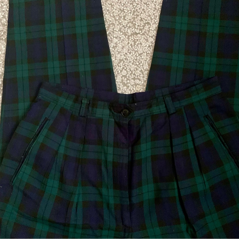 Rinzi Blue/Green Plaid Tapered Pants